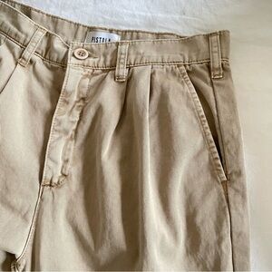 Pistola Ellery High Rise Wide Leg Pleated Khaki Trouser Pant Size 26